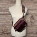 2in1 Crossbody bag!(Maroon & Blush Pink Leather)