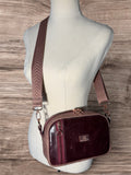 Lil Crossbody Bag! (Maroon & Blush Pink Leather)